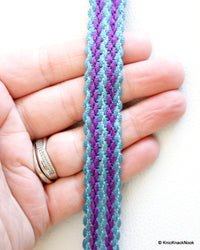 Thumbnail for Blue And Violet Thread Lace Trim, 17mm wide