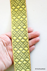 Thumbnail for Yellow And Black Embroidered Trim, Approx. 45mm Wide